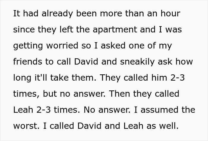 Black text on a white background recounting unanswered phone calls during a dream proposal turned nightmare.