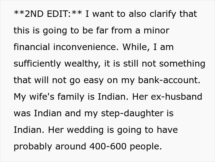 Stepdaughter Makes Sure Stepdad Knows She Hates Him, Still Shocked He Might Not Fund Her Wedding Stepdaughter Makes Sure Stepdad Knows She Hates Him, Still Shocked He Might Not Fund Her Wedding