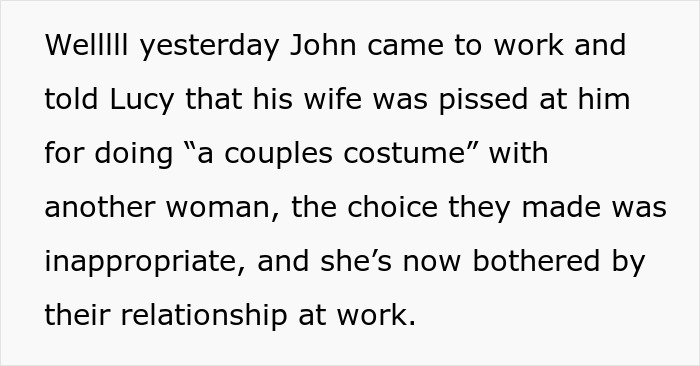 Wife Furious That Husband And 'Work Wife' Wear Matching Halloween Costumes