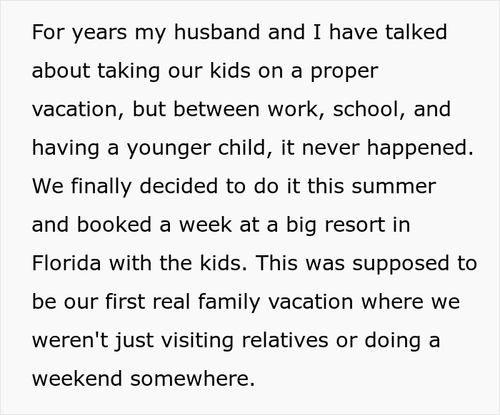 Wife Says No To Husband’s Plan To Bring His Former Stepkids On Their Florida Vacation, He Gets Mad Wife Says No To Husband’s Plan To Bring His Former Stepkids On Their Florida Vacation, He Gets Mad