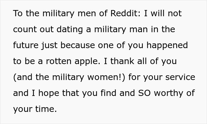 A Reddit post addressing military men and explaining how a woman dumps cheater BF A Reddit post addressing military men and explaining how a woman dumps cheater BF