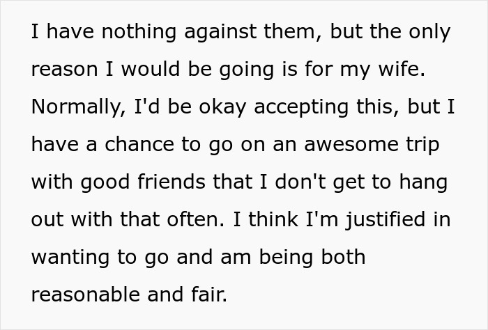 A text post discussing choosing an Australia trip over a family wedding. A text post discussing choosing an Australia trip over a family wedding.