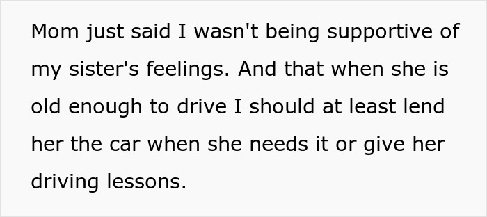 A story snippet of a teen works to buy his first car, detailing a mother’s demands for him to share with his sister. A story snippet of a teen works to buy his first car, detailing a mother’s demands for him to share with his sister.