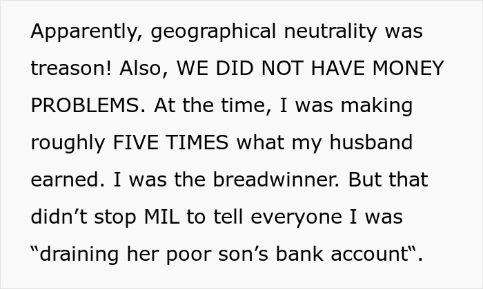 Wife earns five times more than husband but toxic mom accuses her of draining son's bank account. Wife earns five times more than husband but toxic mom accuses her of draining son's bank account.