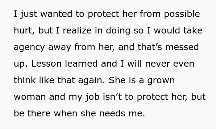 Realization about protecting partner in engagement context Realization about protecting partner in engagement context