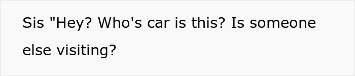 A text snippet asking who owns the new vehicle, referencing the first car A text snippet asking who owns the new vehicle, referencing the first car