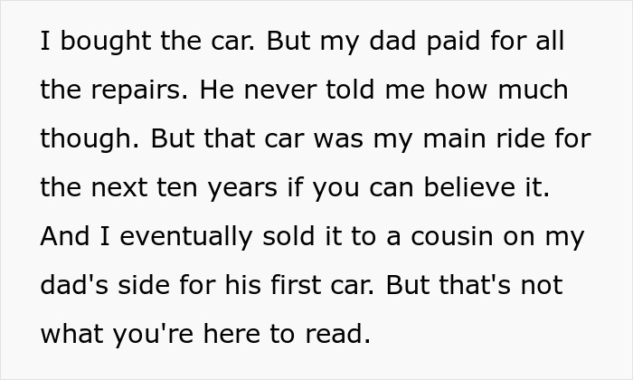 An online story snippet about a teen who bought his first car An online story snippet about a teen who bought his first car