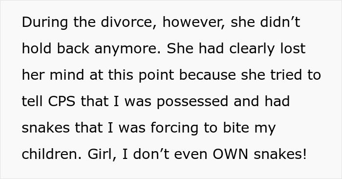 Text excerpt about false accusations during divorce Text excerpt about false accusations during divorce