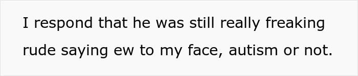 Text where a woman confronts a male coworker after he insults woman's hair directly.