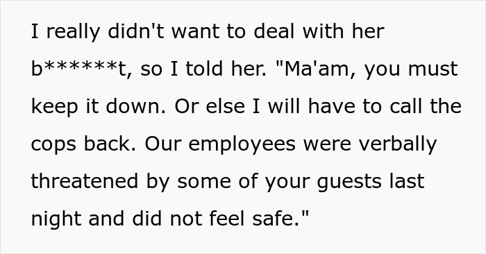 Text post describing how a bridezilla ruined hotel peace and threatened the staff