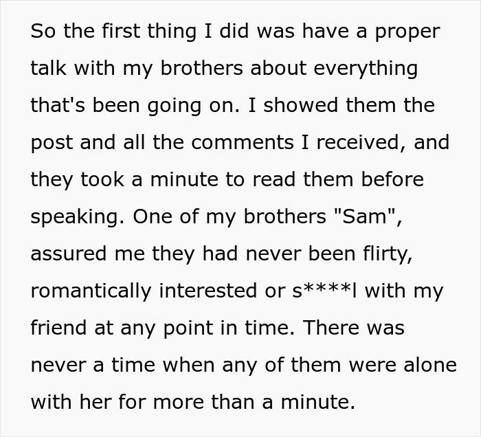 Text about talking with brothers regarding lies and romantic interest Text about talking with brothers regarding lies and romantic interest