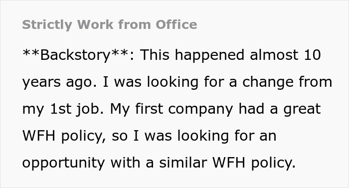 Person Realizes Company's Strict Work-From-Office Rules Might Actually Come In Handy Person Realizes Company's Strict Work-From-Office Rules Might Actually Come In Handy