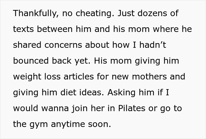 Husband&rsquo;s Secret Texts To His Mom About His Wife&rsquo;s Postpartum Body Leave Her Wishing He&rsquo;d Cheated