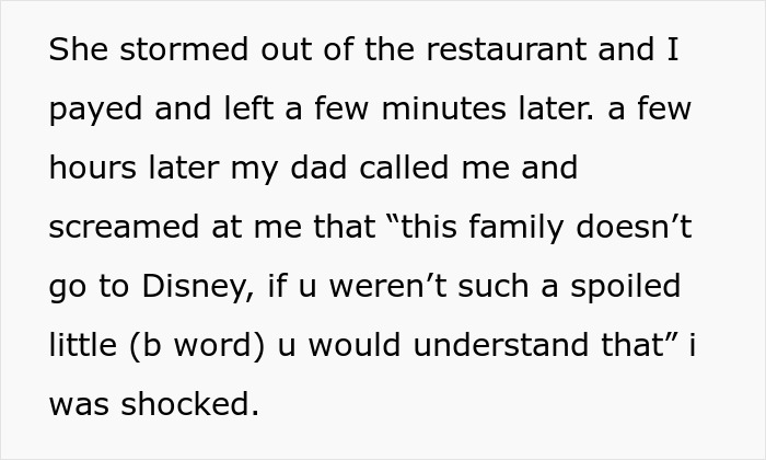 Screenshot of a text story where a dad gets angry about a trip to Disneyland, causing family drama. Screenshot of a text story where a dad gets angry about a trip to Disneyland, causing family drama.