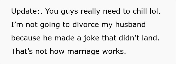 Husband Pulls Wife’s Pants Down As A Joke, Then Refuses To Promise He Won’t Do It Again