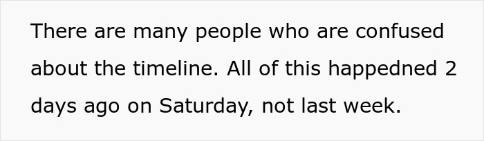 Text post explaining a timeline of events following a dream proposal that turned into a nightmare.
