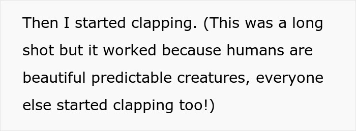 Text describing the daughter-in-law clapping to support changes in family dynamics Text describing the daughter-in-law clapping to support changes in family dynamics