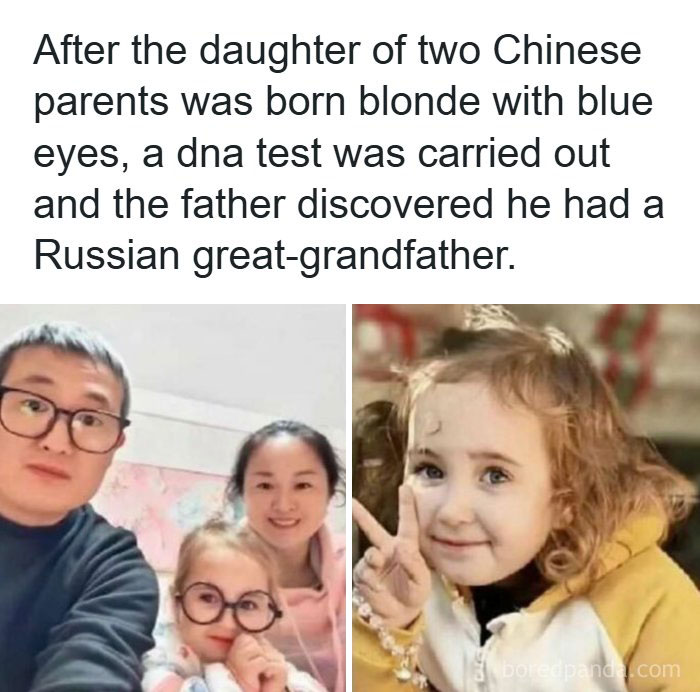 Creepy facts on DNA discovery showing a Chinese couple with their blonde, blue-eyed daughter