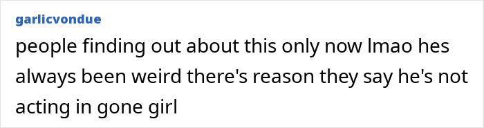 Social media comment criticizing Ben Affleck's behavior with women