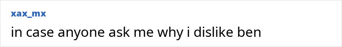 User explaining dislike for Ben Affleck in comments on his problematic history