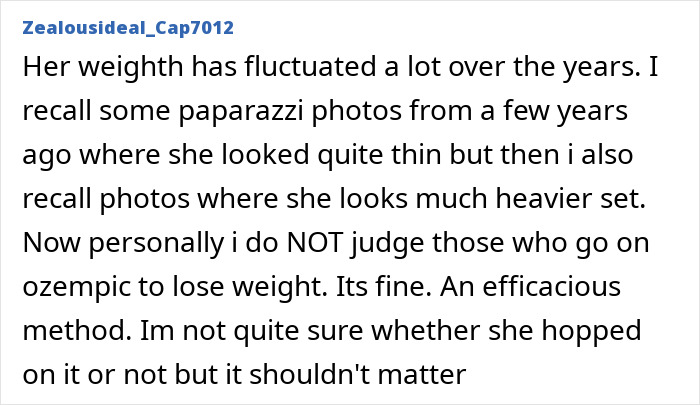 Online comment discussing Billie Eilish and her slimmed down figure weight fluctuations Online comment discussing Billie Eilish and her slimmed down figure weight fluctuations