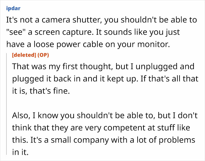 Employee Suspects Boss Is Screenshotting Their Laptop After Noticing Suspicious Blinks, Has Fun With It Employee Suspects Boss Is Screenshotting Their Laptop After Noticing Suspicious Blinks, Has Fun With It