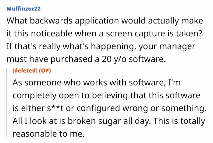 Employee Suspects Boss Is Screenshotting Their Laptop After Noticing Suspicious Blinks, Has Fun With It Employee Suspects Boss Is Screenshotting Their Laptop After Noticing Suspicious Blinks, Has Fun With It