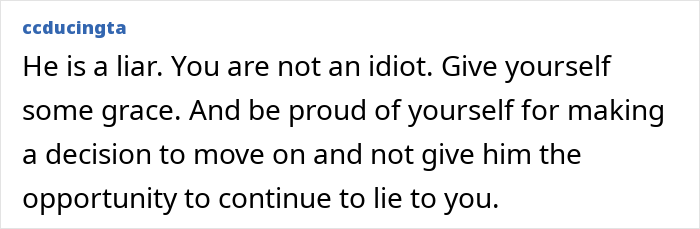 Encouraging comment to move on after a guy takes an imaginary flight to Italy and lies to his girlfriend.