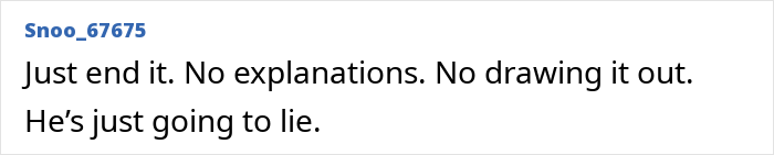 Comment advising to end the relationship after a guy takes an imaginary flight to Italy and continues lying.