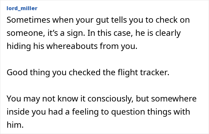 A comment about a guy who takes an imaginary flight to Italy discussing checking the flight tracker.