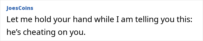 Social media comment telling a girlfriend her partner is cheating after taking an imaginary flight to Italy.