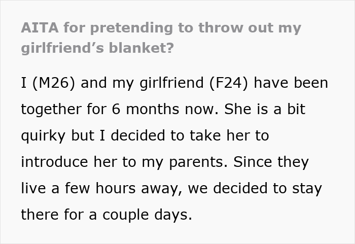 Man Comes To The Internet To Complain About GF’s Attachment To Her Blanket, She Gives A Savage Response Man Comes To The Internet To Complain About GF’s Attachment To Her Blanket, She Gives A Savage Response