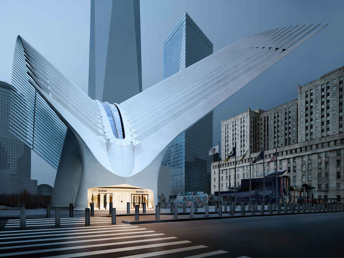 The Perspa Awards showcase of the modern Oculus building in New York against a city backdrop.