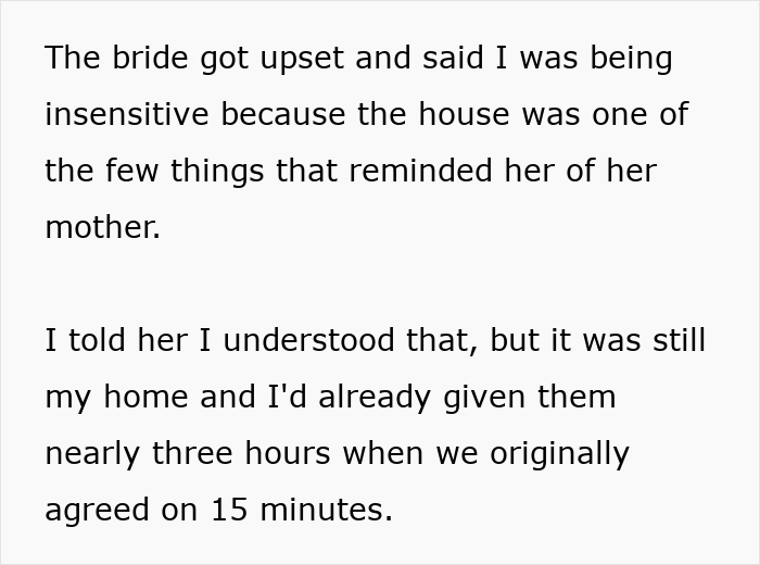 Bride upset after being asked to leave porch used for wedding pictures Bride upset after being asked to leave porch used for wedding pictures