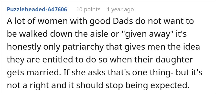 Dad Does The Bare Minimum For 25 Years, Mad When Daughter Won’t Give Him The Biggest Wedding Honor Dad Does The Bare Minimum For 25 Years, Mad When Daughter Won’t Give Him The Biggest Wedding Honor