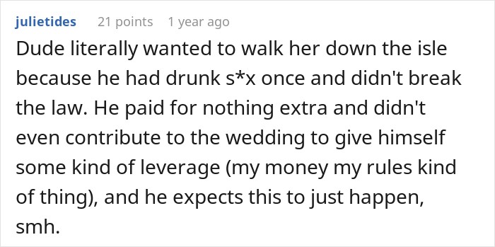 Dad Does The Bare Minimum For 25 Years, Mad When Daughter Won’t Give Him The Biggest Wedding Honor Dad Does The Bare Minimum For 25 Years, Mad When Daughter Won’t Give Him The Biggest Wedding Honor
