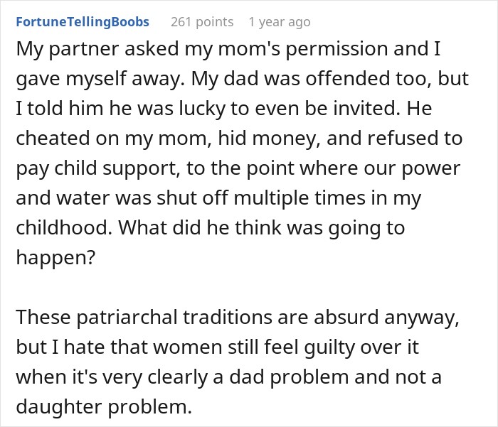 Dad Does The Bare Minimum For 25 Years, Mad When Daughter Won’t Give Him The Biggest Wedding Honor Dad Does The Bare Minimum For 25 Years, Mad When Daughter Won’t Give Him The Biggest Wedding Honor