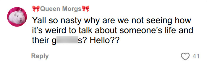A critical social media comment questioning the joke about a trans influencer. A critical social media comment questioning the joke about a trans influencer.