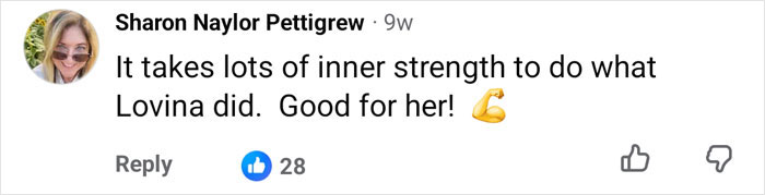 A comment admiring the inner strength of Lovina Zook who was raised growing Amish. A comment admiring the inner strength of Lovina Zook who was raised growing Amish.