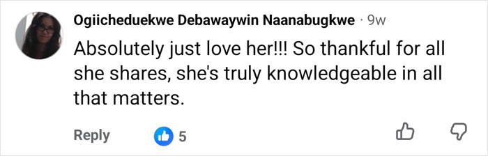 A positive social media comment expressing love and gratitude for content shared by former Amish creator Lovina Zook. A positive social media comment expressing love and gratitude for content shared by former Amish creator Lovina Zook.