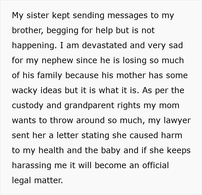 Text post describing a sister helps him cross every boundary by sending desperate messages to her brother