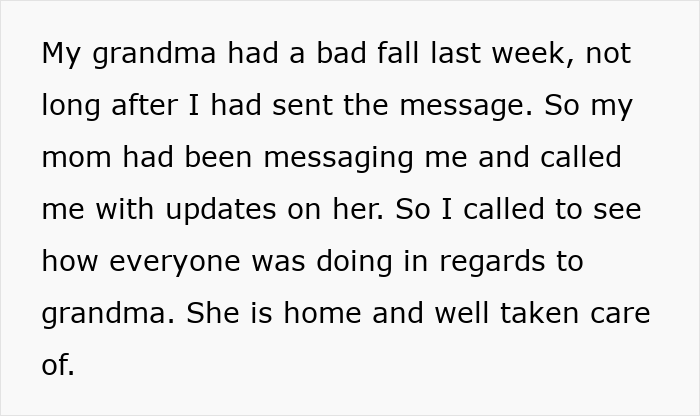 Text story of a grandma having a fall, related to the woman giving birth Text story of a grandma having a fall, related to the woman giving birth