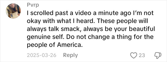 An encouraging social media comment supporting Lovina Zook, an online creator raised Amish An encouraging social media comment supporting Lovina Zook, an online creator raised Amish