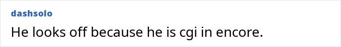 A comment by dashsolo mentioning CGI effects related to Chris Evans appearance in new promo. A comment by dashsolo mentioning CGI effects related to Chris Evans appearance in new promo.