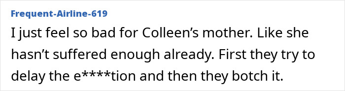 A post by Frequent-Airline-619 concerning Colleen's mother and Christa Pike botched lethal injection.