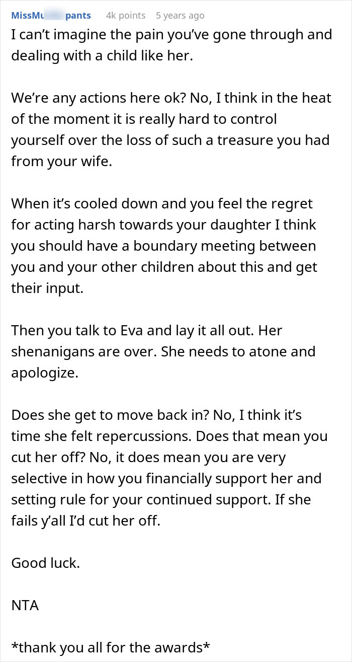 User feedback on a dad trying to hold his family together following a daughter’s cruel outburst. User feedback on a dad trying to hold his family together following a daughter’s cruel outburst.