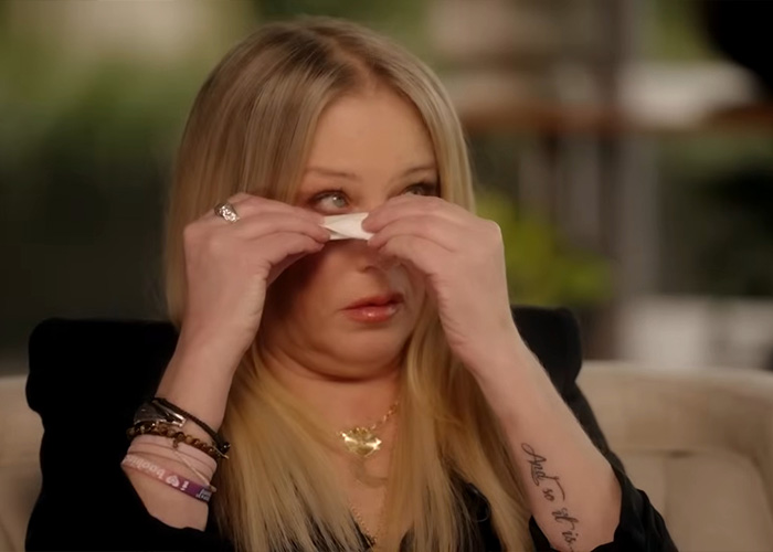 Christina Applegate wipes away tears during an emotional interview about her MS condition and next steps. Christina Applegate wipes away tears during an emotional interview about her MS condition and next steps.