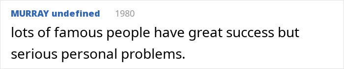 User comment by MURRAY undefined about Christopher Lloyd and famous people facing personal struggles. User comment by MURRAY undefined about Christopher Lloyd and famous people facing personal struggles.