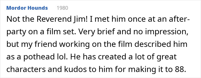 A online comment discussing actor Christopher Lloyd and his memorable television characters. A online comment discussing actor Christopher Lloyd and his memorable television characters.