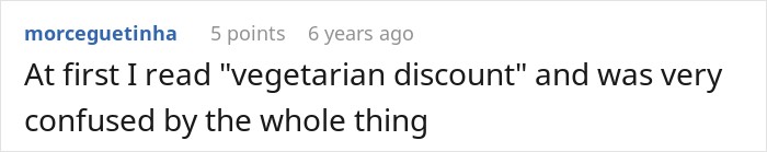 Online comment misreading military discount as vegetarian discount in a story about an angry mom Online comment misreading military discount as vegetarian discount in a story about an angry mom